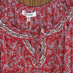 Plus Floral Ruffle Blouse Boho